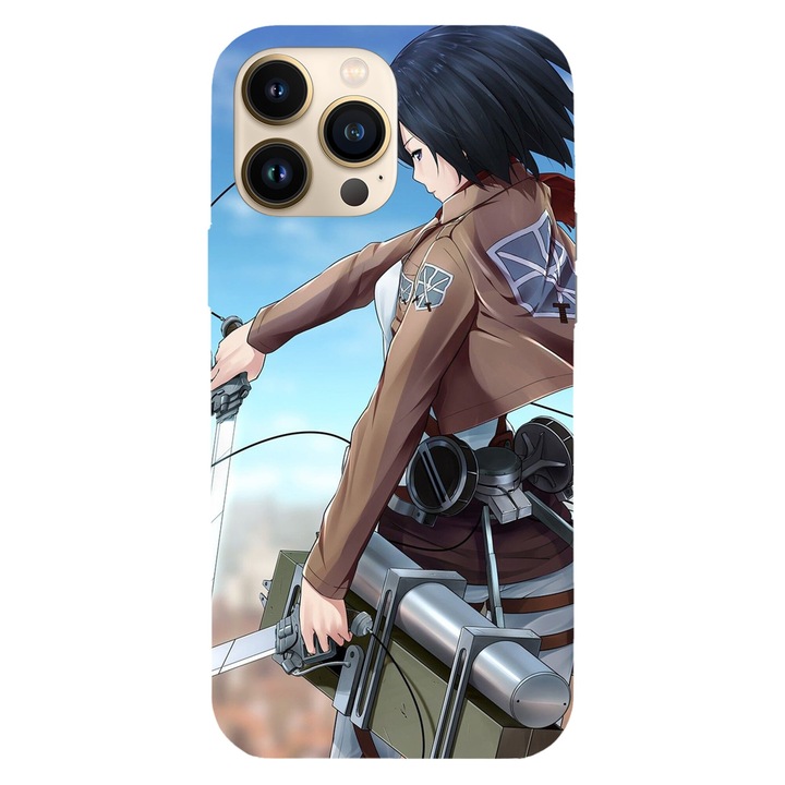 Husa telefon compatibila cu Apple iPhone 16 Pro Max, Viceversa, model Mikasa Attack on titan, Silicon, TPU