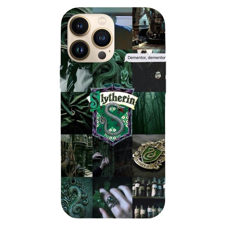 Apple iPhone 16 Pro telefontok, fordítva, Slytherin Starter Pack Harry Potter modell, szilikon, TPU