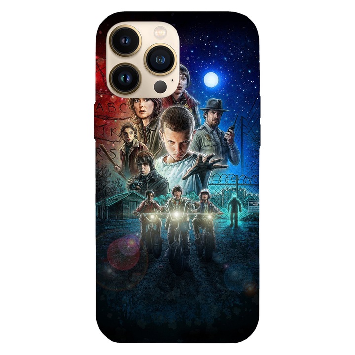 Калъф за телефон, съвместим с Apple iPhone 16 Pro Max, Viceversa, модел Stranger Things the masacre at Hawkins lab, Silicon, TPU