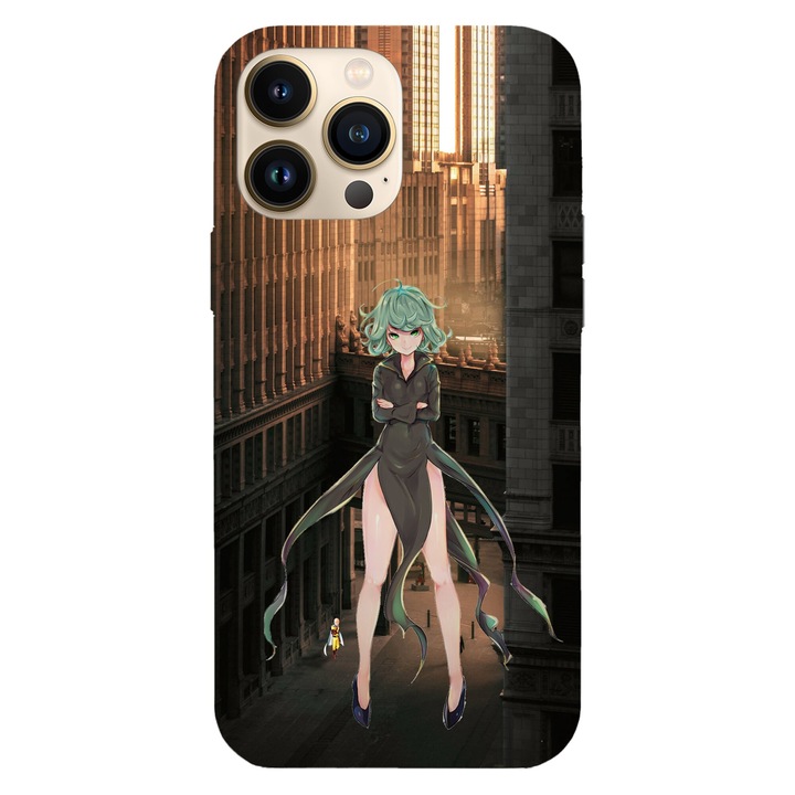 Husa telefon compatibila cu Apple iPhone 16 Pro Max, Viceversa, model Tatsumaki Rank S One Punch Man, Silicon, TPU