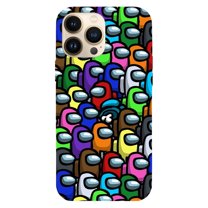 Husa telefon compatibila cu Apple iPhone 16 Plus, Viceversa, model Among Us Lan party, Silicon, TPU