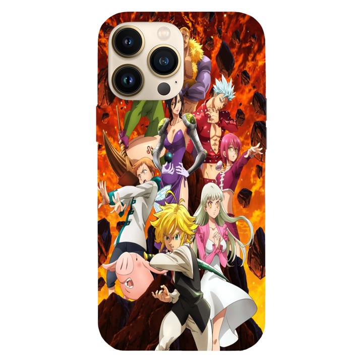 Husa telefon compatibila cu Apple iPhone 16, Viceversa, model 7 Deadly Sins Anime, Silicon, TPU