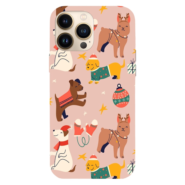 Калъф за телефон, съвместим с Apple iPhone 16 Pro, Viceversa, коледен модел Animal, силикон, TPU