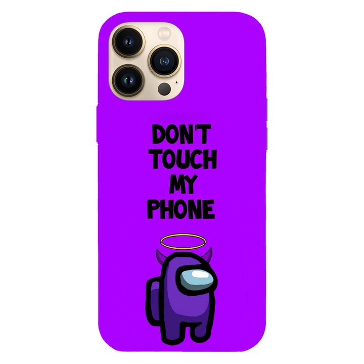 Калъф за телефон, съвместим с Apple iPhone 16 Pro, Viceversa, модел Among us don't touch my phone, Силиконов, TPU