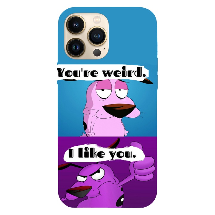 Husa telefon compatibila cu Apple iPhone 16 Pro, Viceversa, model Weird Cuorage the cowardly dog, Silicon, TPU