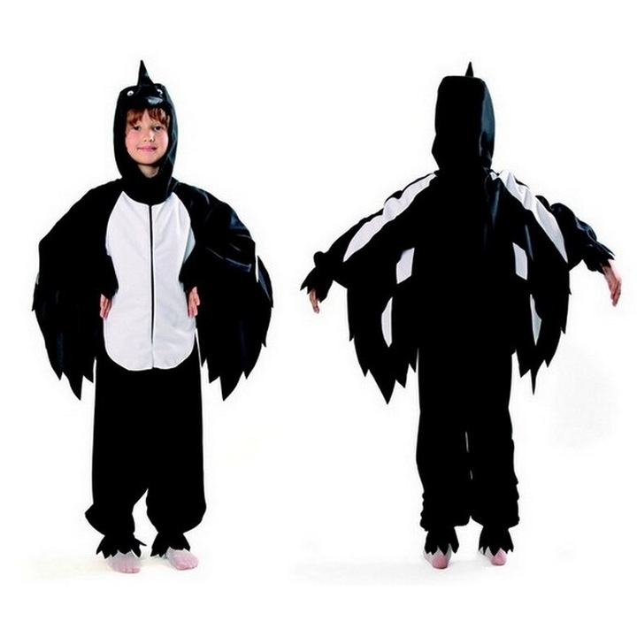 Costum pentru copii, Luka, Pasare, Negru/Alb, 110-116 cm