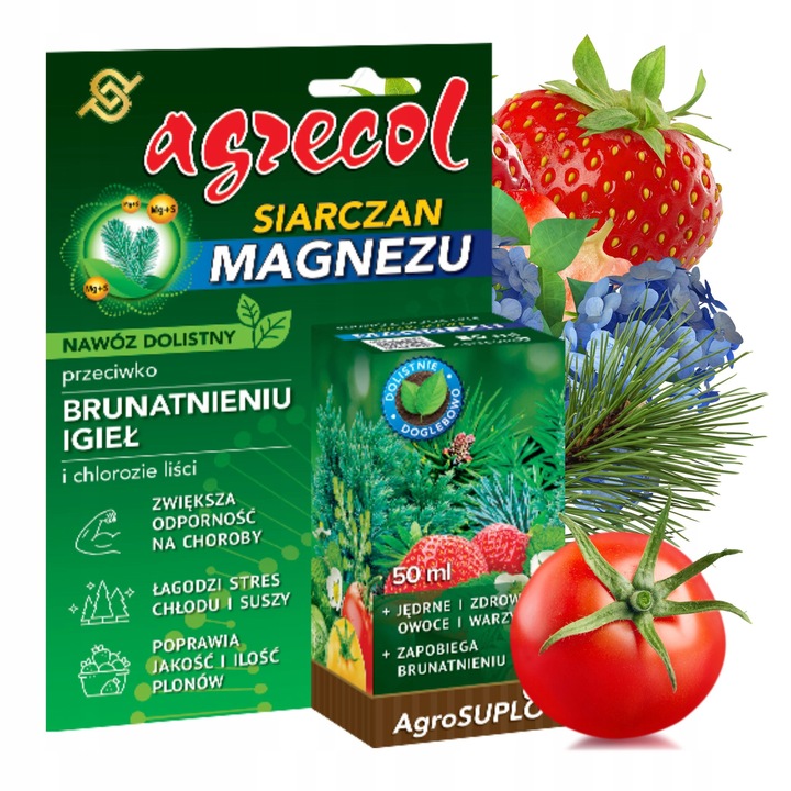 Ingrasamant foliar cu magneziu pentru prevenirea brunificarii acestelor si cresterea rezistentei plantelor, Agrecol, 5% magneziu, 10% sulf, formula usor solubila, pentru rosii, castraveti, trandafiri si altele