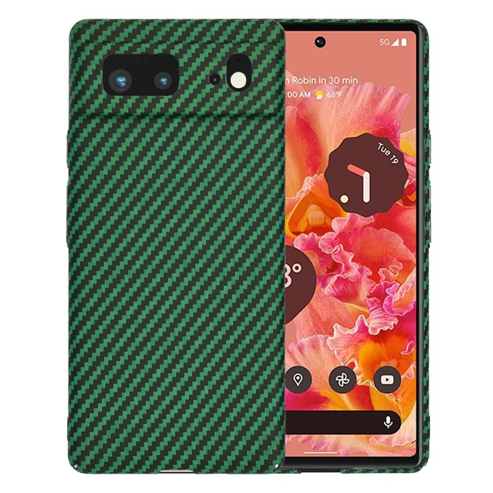 Husa pentru Google Pixel 6, Carbonite FiberShell, M32, Policarbonat, Green
