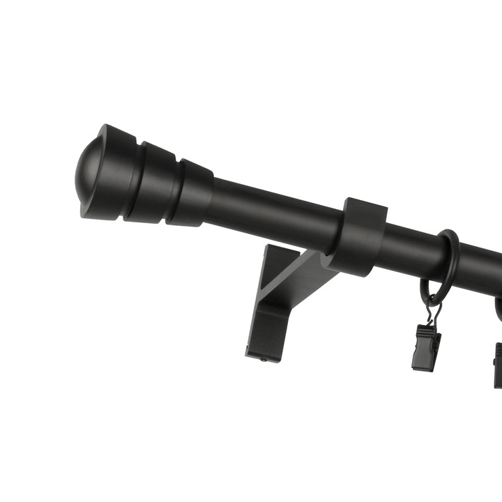 Galerie metalica, Bojanek Industrial, Fedora, Singulara, 19 mm, 160 cm, Constructie Stabila, Calitate Superioara A Materialelor, Montaj Simplu, Se Potriveste Cu Orice Decor, Negru Mat