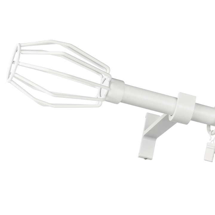 Galerie metalica, Bojanek Industrial, Galaxy, Singulara, 19 mm, 160 cm, Constructie Stabila, Calitate Superioara A Materialelor, Montaj Simplu, Se Potriveste Cu Orice Decor, Alb Mat