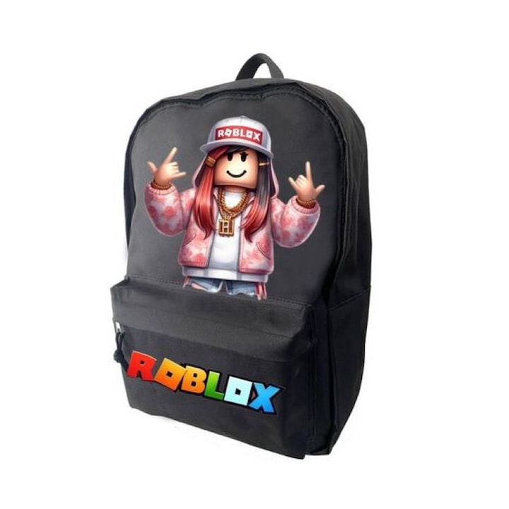 Ghiozdan negru, personalizat Roblox, dimensiune 42 x 14 x 30 - 0 cm, M5