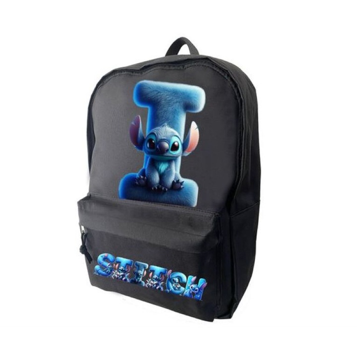 Fekete táska, személyre szabott Stich, méret 42 x 14 x 30 - 0 cm, I betű