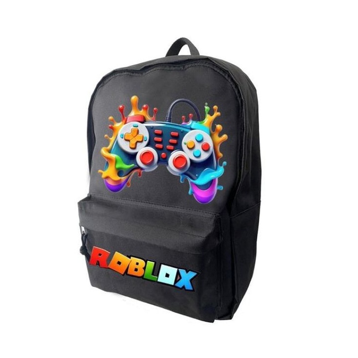 Ghiozdan negru, personalizat Roblox, dimensiune 42 x 14 x 30 - 0 cm, M1