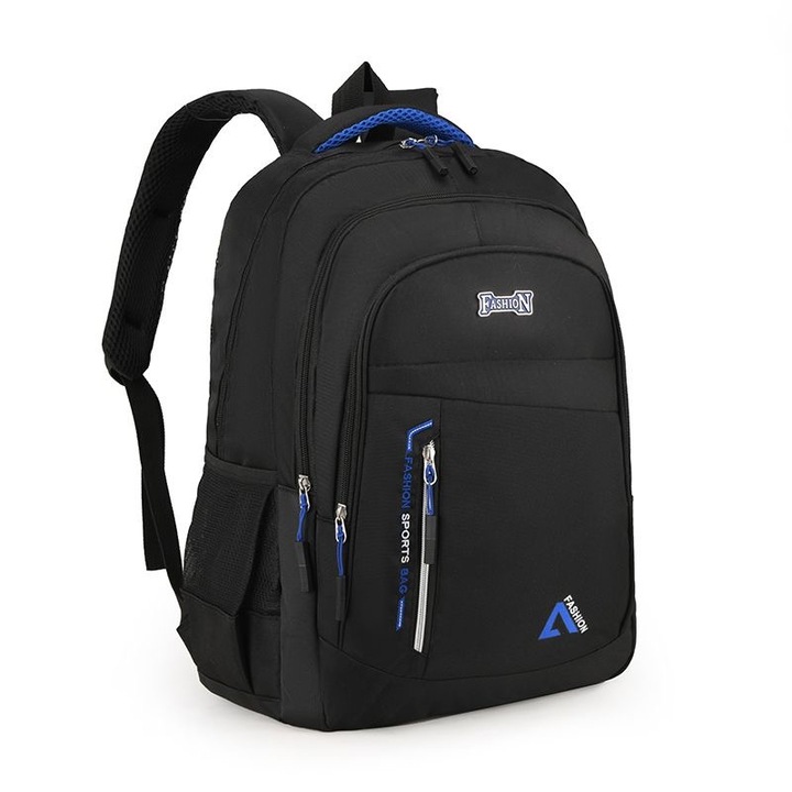 Rucsac, 31x17x47cm, negru cu albastru, 62976-2