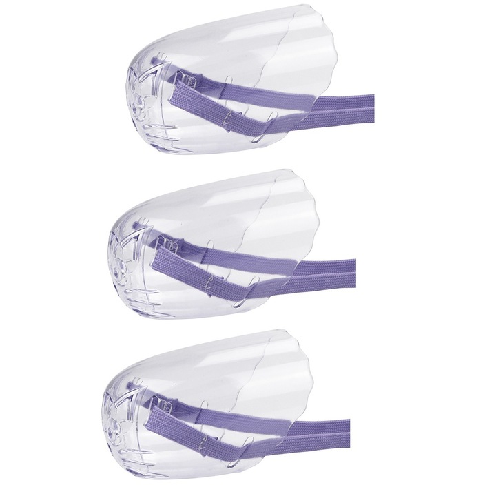Set de 3 botnite ajustabile pentru pisici, policarbonat, respirabile, anti-muscare, transparent, M