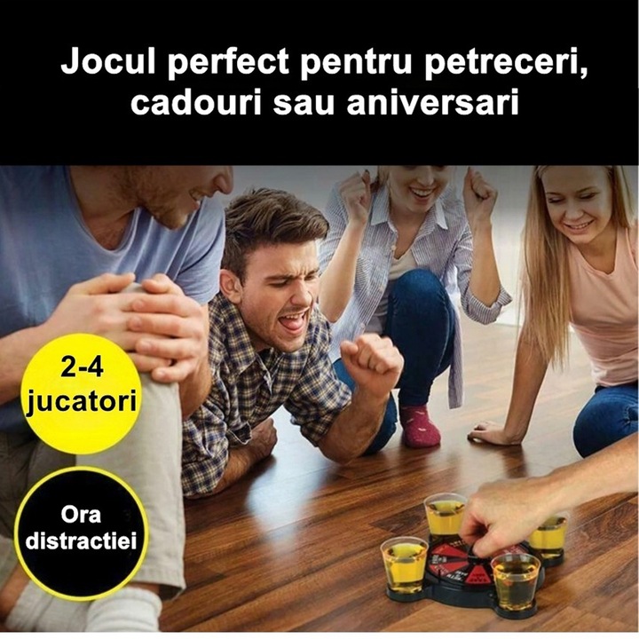 Рулетка с чаши, настолна игра, интерактивна, идеална за партита, 2/4 играча, червено/черно