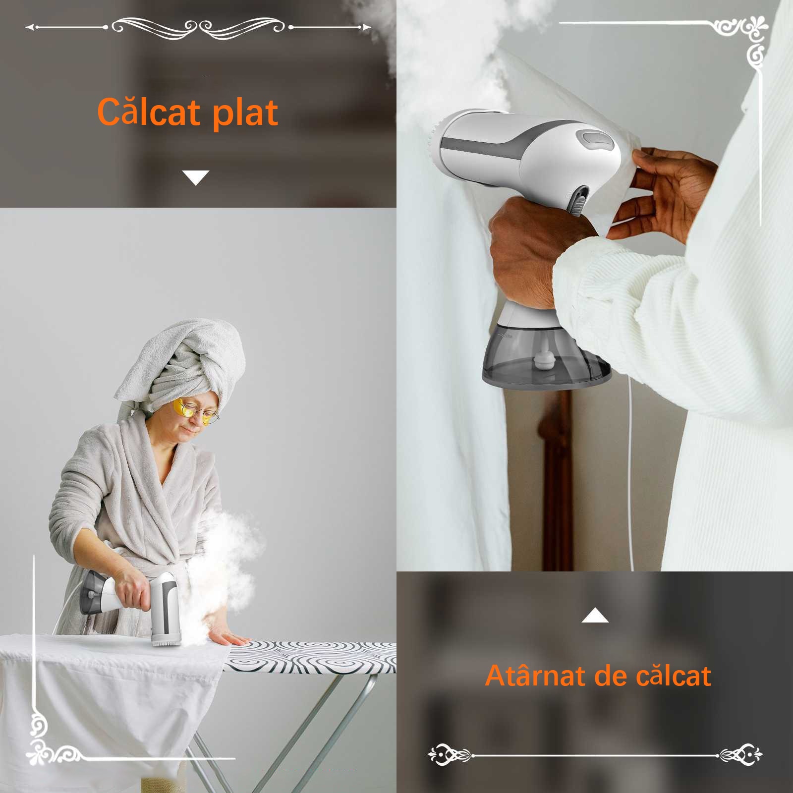 Aparat de calcat vertical cu abur, 1500 W, 350 ml, Alb