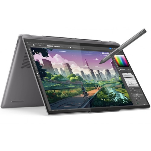 Laptop Lenovo Yoga 7 Hybrid (2-in-1), 14" WUXGA Touchscreen, AMD Ryzen™ 5 8640HS pana la 4.9 GHz, 16 GB RAM LPDDR5x 6400, 1 TB SSD, AMD Radeon 760M, Windows 11 Home, Arctic Grey LPDDR5x