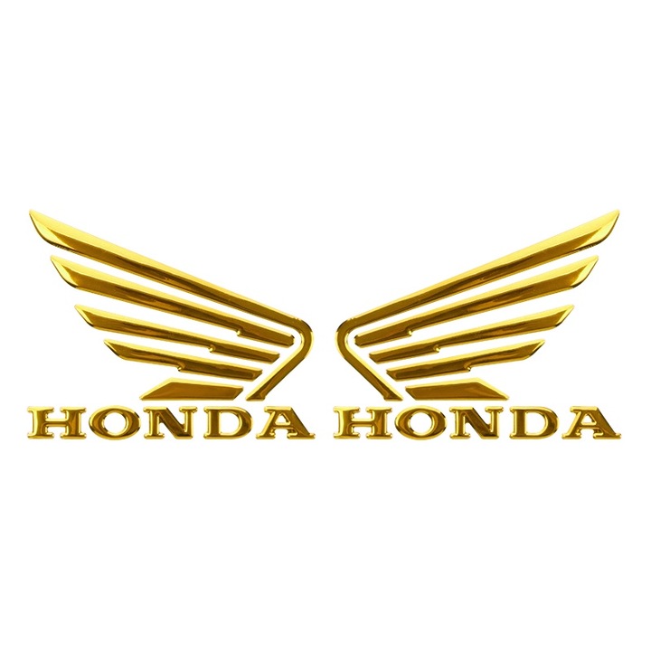 2 db 3D matrica szett, Honda Moto, sárga, 7,4x5,8 cm