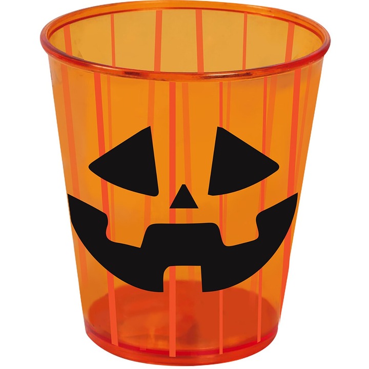 Pahar portocaliu Dovleac petrecere Halloween 9x10 cm