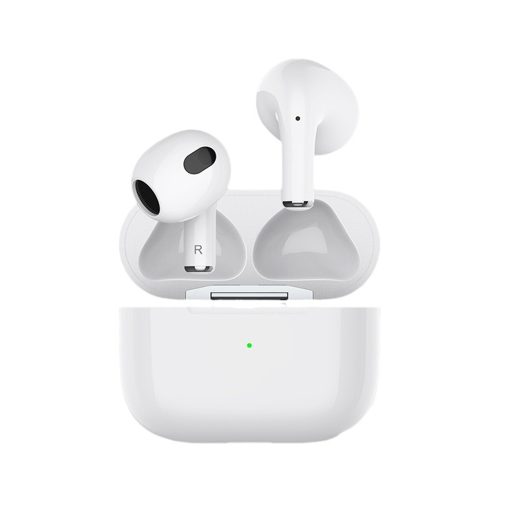 Casti Bluetooth compatibile iPhone/Android, design ergonomic, touch inteligent, alb