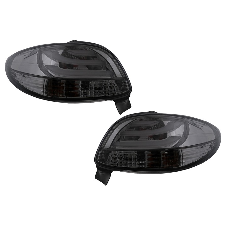 Peugeot 206 HatchBack 3/5 ajtós 1998-2004 kompatibilis 2db hátsó lámpa készlet, füstös fekete