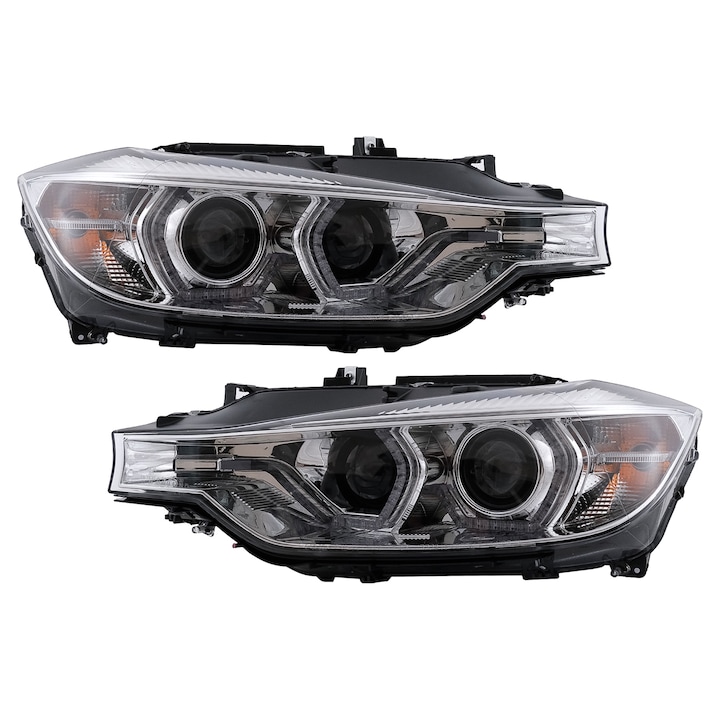 Комплект от 2 LED фара Angel Eyes LED DRL, съвместими с BMW 3 Series F30 F31 Sedan Touring 10.2011-05.2015 Chrome