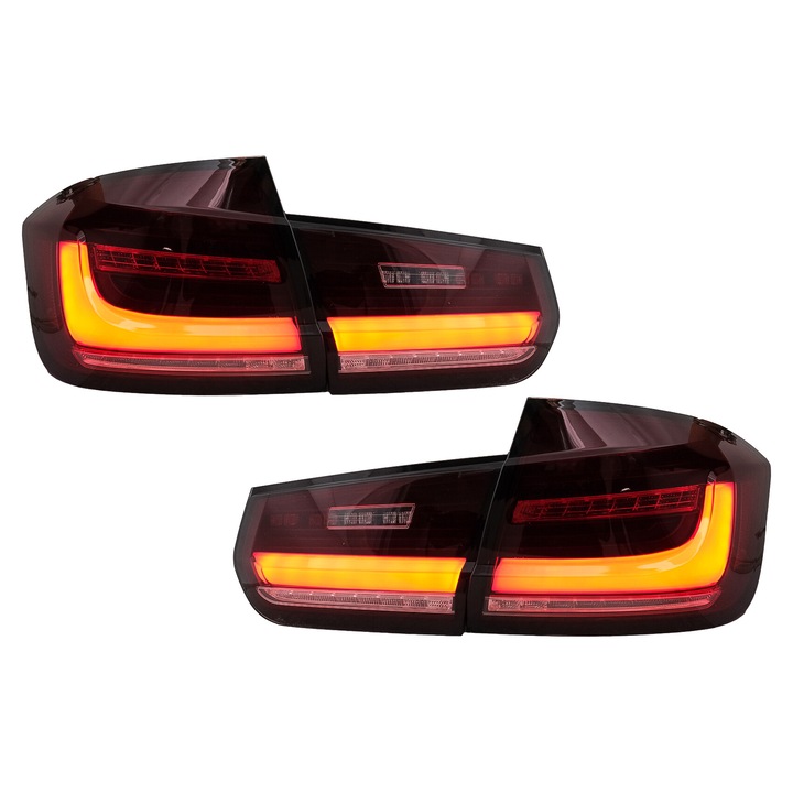 Stopuri LED BAR compatibil cu BMW Seria 3 F30 2011-2019 Rosu Clar cu Semnal Dinamic Secvential