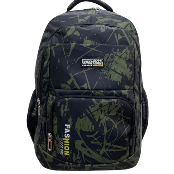 Rucsac, 31x20x47cm, negru cu verd, 62901-1