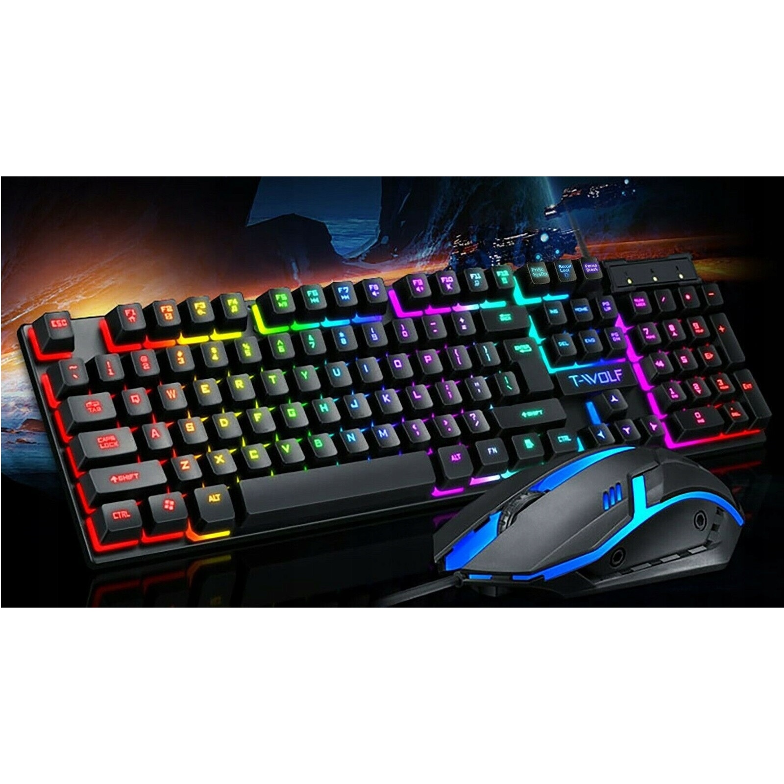 Set Tastatura Mouse De Joc Ilumina De Backup - eMAG.ro