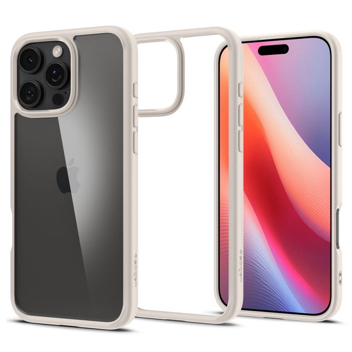 Калъф за iPhone 16 Pro - Spigen - Ultra Hybrid - Natural Titanium