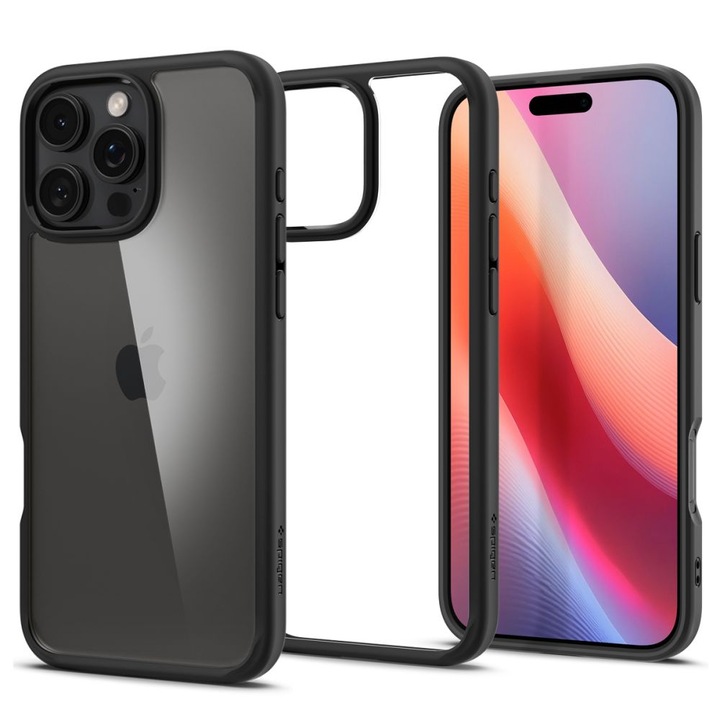 Калъф за iPhone 16 Pro - Spigen - Ultra Hybrid - Matte Black