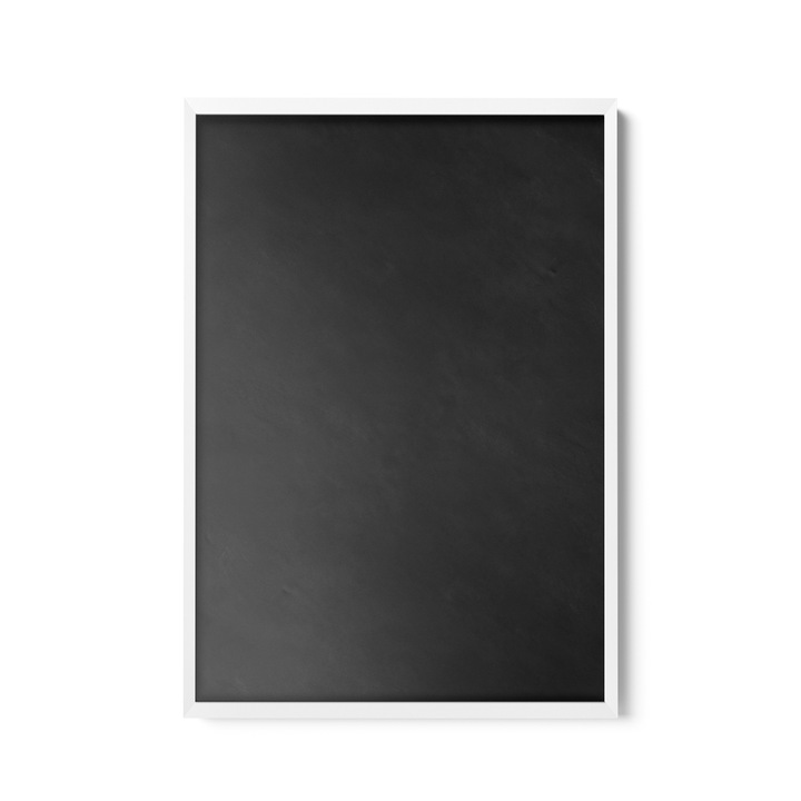 Tabla de scris cu creta, Wallfluent, rama de lemn, Alb, 100x70 cm, 010760700040100000000