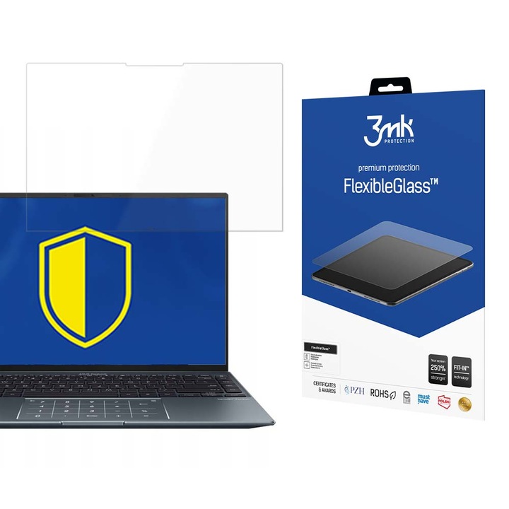 Скрийн протектор за лаптоп Asus Zenbook 14X Oled, 3MK FlexibleGlass, против надраскване, антибактериален, 15''