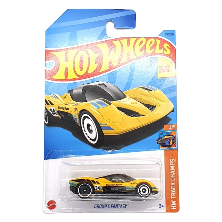 Masinuta metalica Hot Wheels Group C Fantasy, 1:64, Galbena
