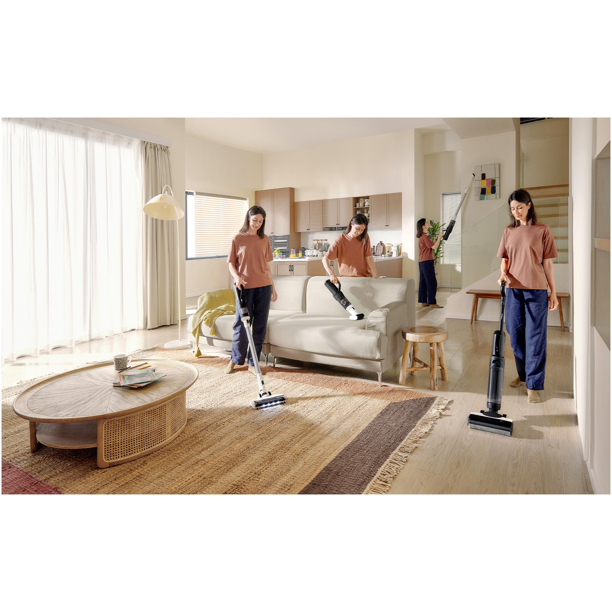 Aspirator vertical cu spalare Tineco Floor One S6 Switch PET, autonomie pana la 35 de minute, Wi-Fi, Albastru inchis