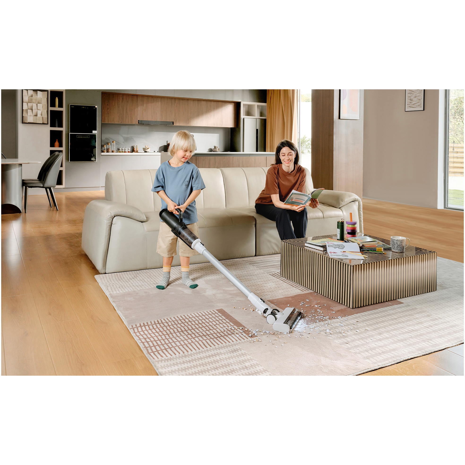 Aspirator vertical cu spalare Tineco Floor One S6 Switch PET, autonomie pana la 35 de minute, Wi-Fi, Albastru inchis