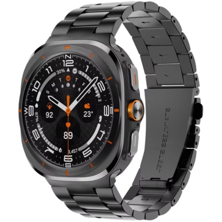 Curea Luxury Link, Zale Metalice, Samsung Galaxy Watch Ultra 47mm, Design Business, Negru