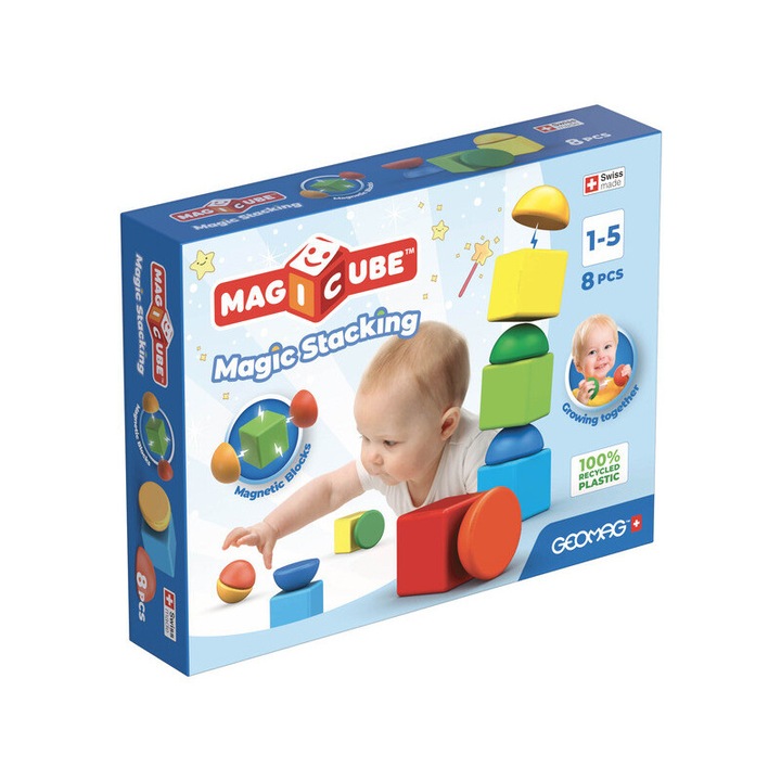 Магнитен конструктор, Geomag, Различни геометрични фигури, 8 части