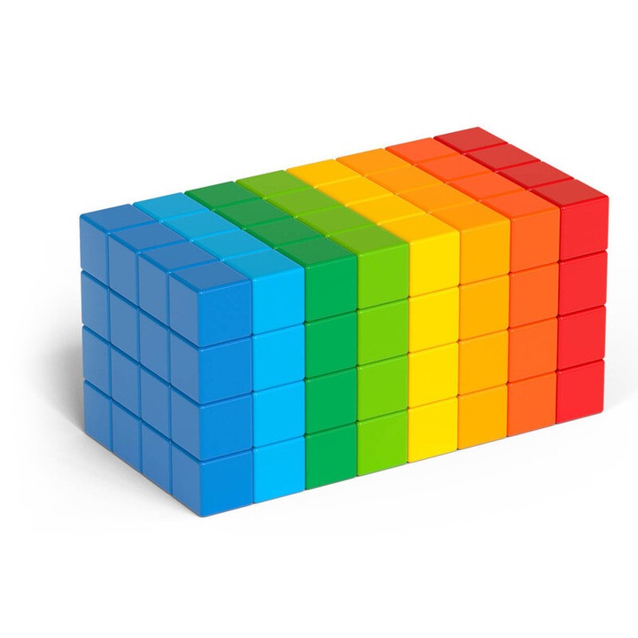 Set de constructie, Geomag, Multicolor, 3+, Magicube Cuburi Reciclate 128 buc