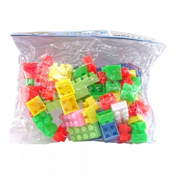 Строителни блокчета, Малки, 52 броя, Многоцветен