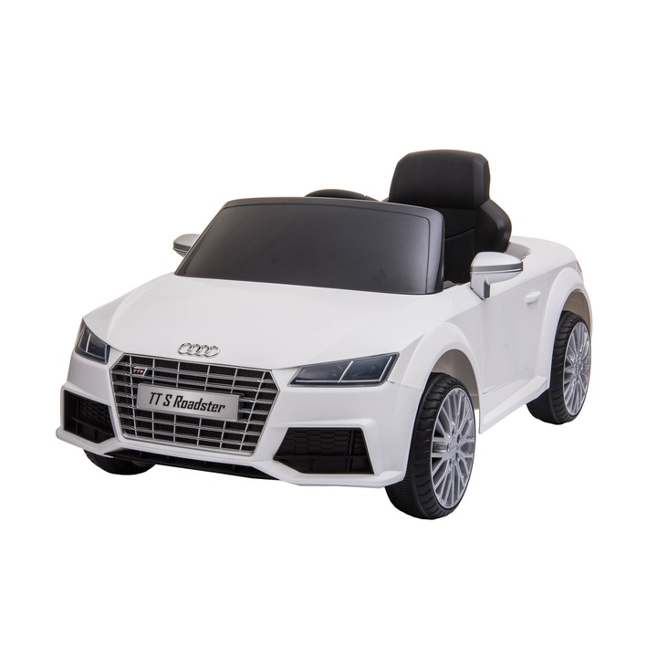 Masinuta electrica Premier Audi TTS Roadster, 12V, roti cauciuc EVA, scaun piele ecologica, alb