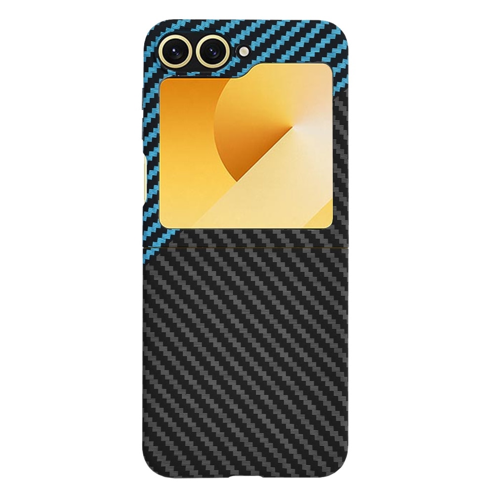Husa pentru Samsung Galaxy Z Flip 6 Daden®, Ultra Slim, Carbonite FiberShell, Calitate Premium, Blue Pulse