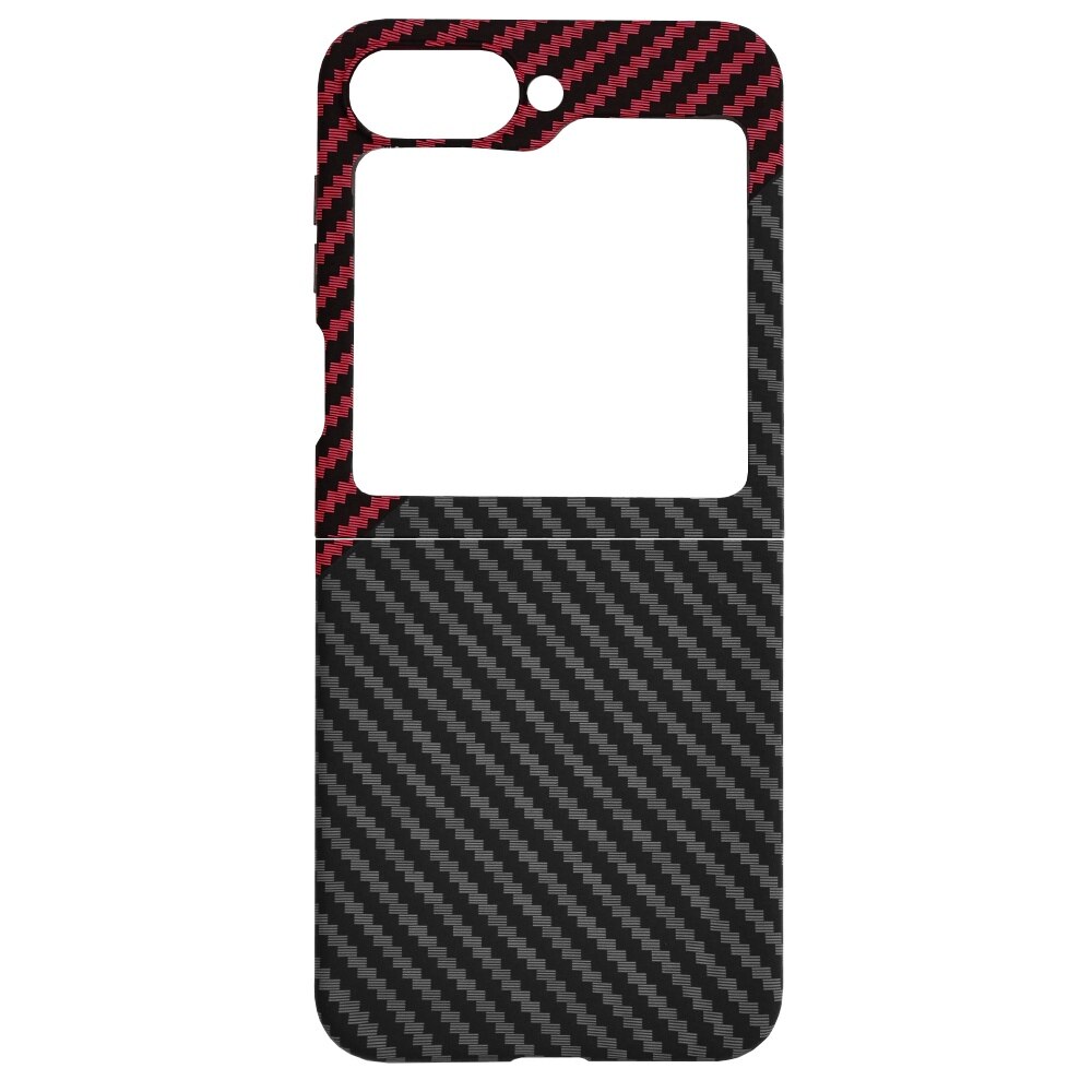 Husa pentru Samsung Galaxy Z Flip 6 Daden®, Ultra Slim, Carbonite FiberShell, Calitate Premium, Red Vortex