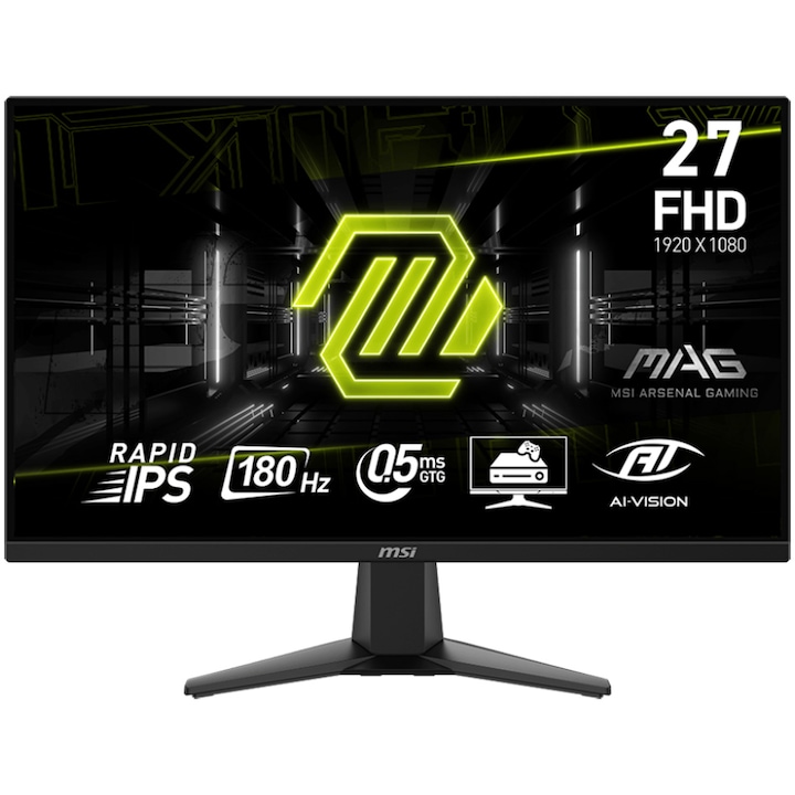 MSI MAG 275F IPS LED Gaming monitor, 27", Full HD (1920x1080), 180Hz, 0,5 ms, Adaptive-Sync, Eye Care, 2x HDMI, Display Port, fekete
