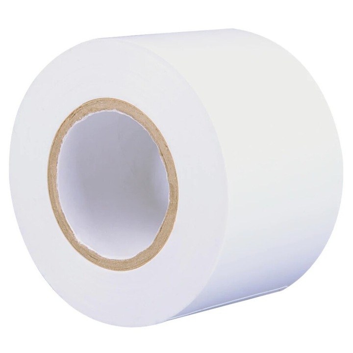 Banda de matisat adeziva din PVC, latime 50 mm, lungime 20 metri, Alb