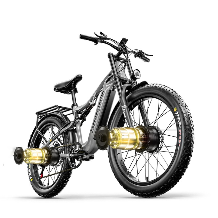 Shengmilo S600 Felnőtt elektromos kerékpár 2x1000W kettős motoros 48V 17.5Ah 840Wh akkumulátor 26 inch Fat Tire férfi elektromos mountain bike