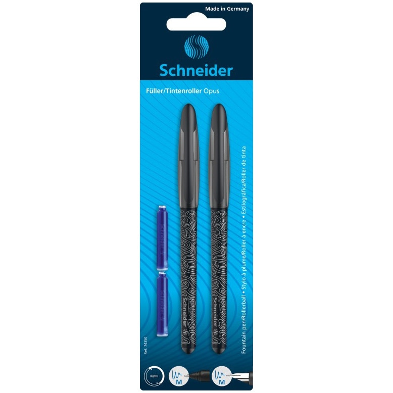 Stilou + Roller Schneider Opus+2 rezerve, Negru