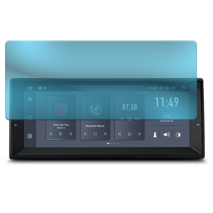 Фолио от регенерируем хидрогел за автомобилна информационно-развлекателна система за XTRONS PQ1039BL (BMW 5er E39), Optim Solution, пълна защита, гъвкав хидрокристал, технология Premium Optim Core, прозрачен