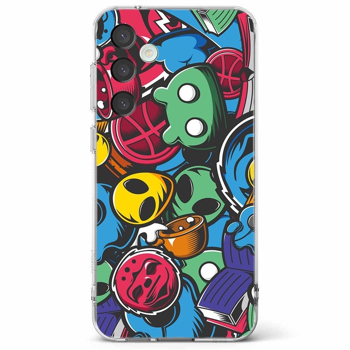 Калъф за телефон, съвместим със Samsung Galaxy A25 5G, обратно, модел Alien masks, силикон, TPU